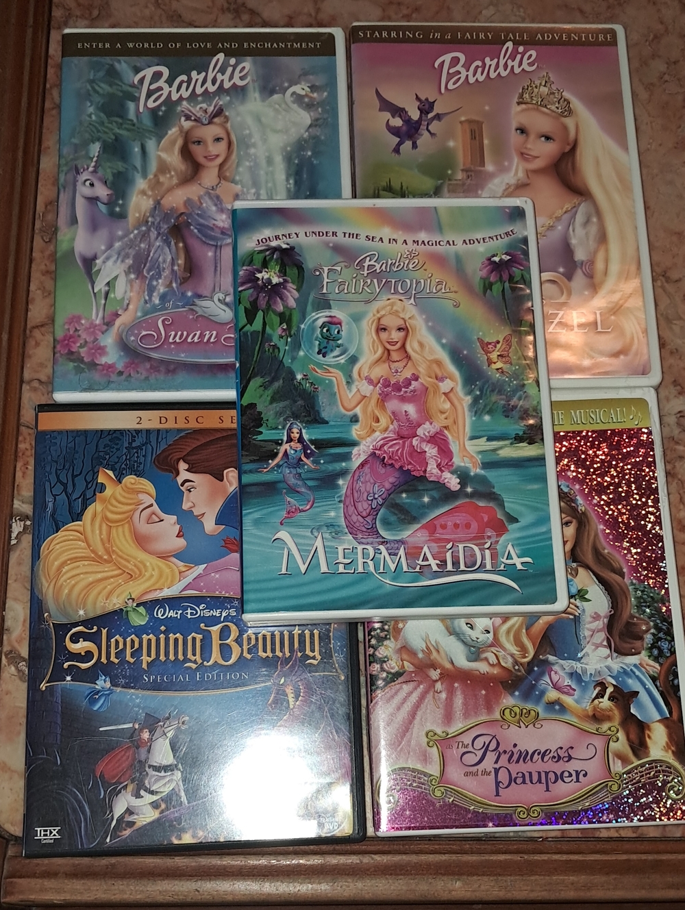 Barbie DVDs (4) & Sleeping Beauty DVD